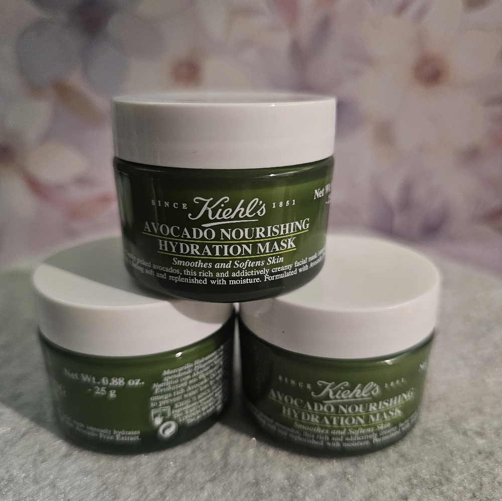3x Kiehl's Avocado Nourishing Hydration Mask 25 g/ 0.88oz Smooths & Softens Skin